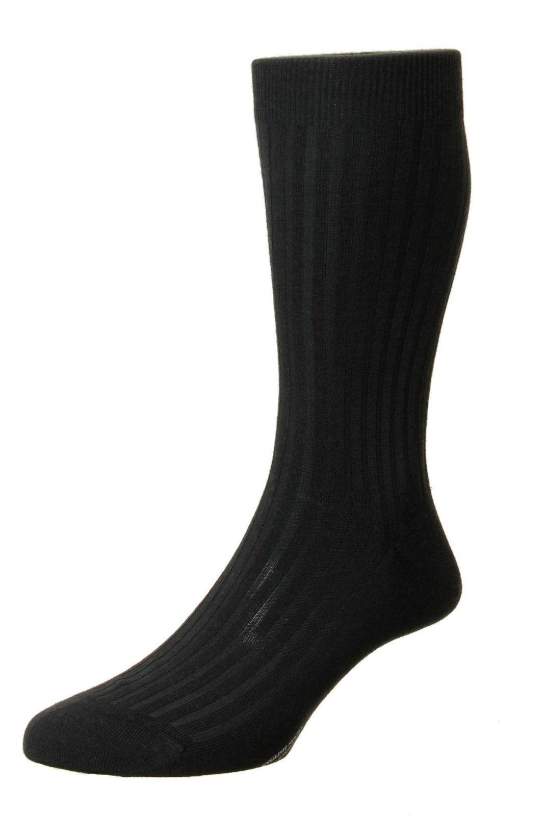 PANTHERELLA - LABURNUM | Classic 5x3 Rib | Black - HANSEN Garments