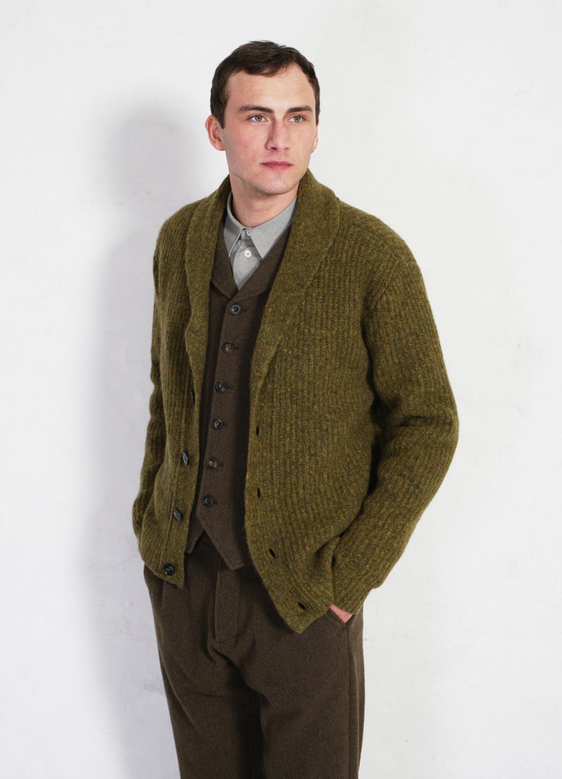 HANSEN GARMENTS - LARSEN | Shawl Collar Cardigan | Garden - HANSEN Garments