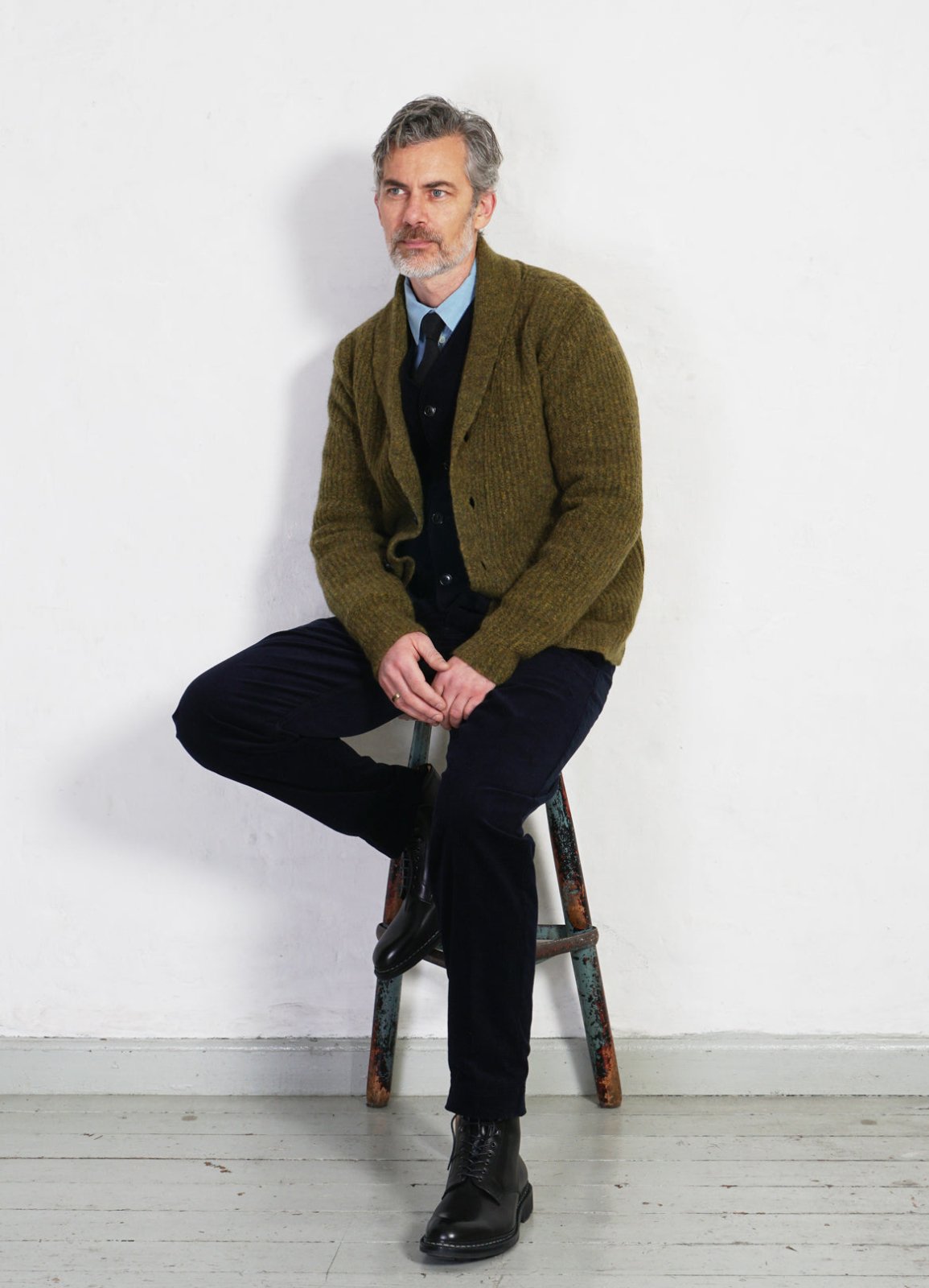 HANSEN GARMENTS - LARSEN | Shawl Collar Cardigan | Garden - HANSEN Garments