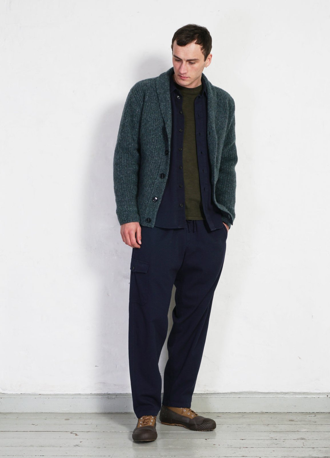 HANSEN GARMENTS - LARSEN | Shawl Collar Cardigan | Petrolium - HANSEN Garments
