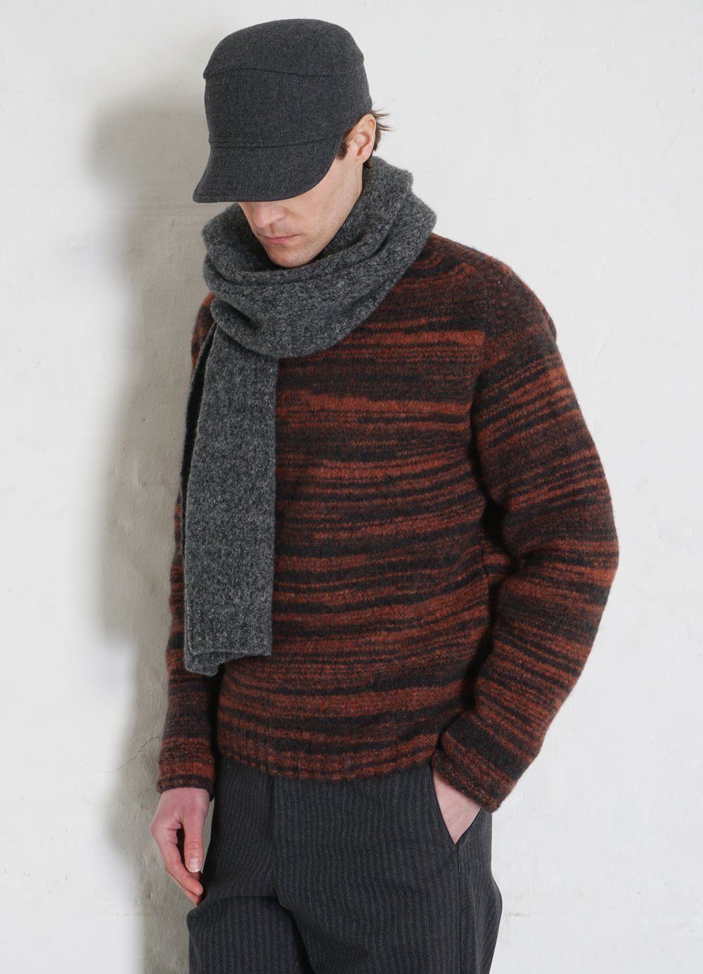 HANSEN GARMENTS - LEONARD | Knitted Crew Neck Sweater | Bonfire - HANSEN Garments