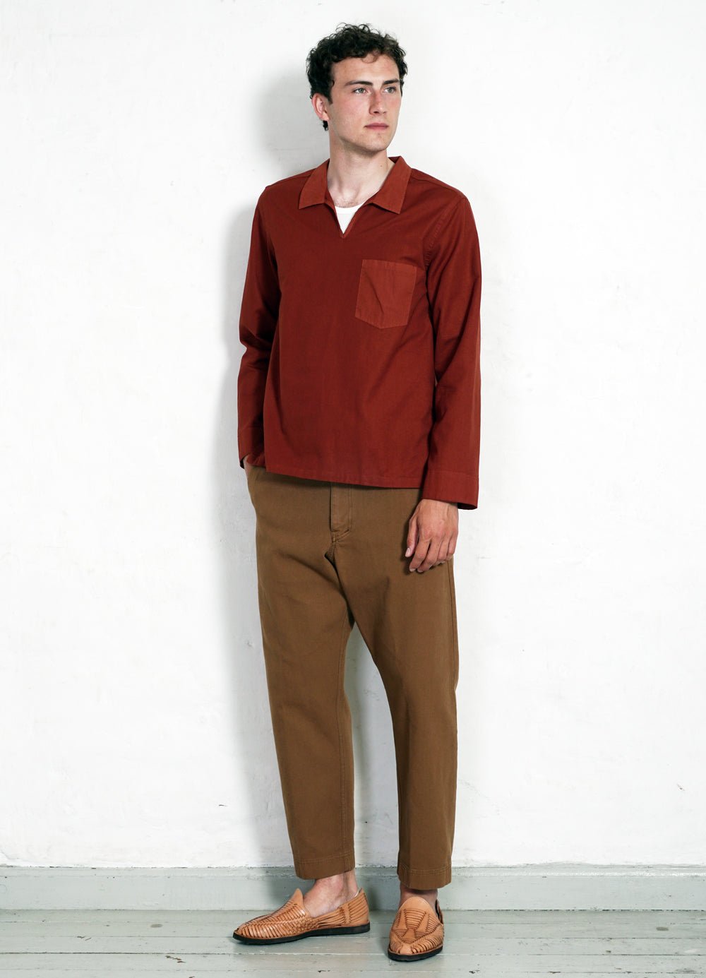 HANSEN GARMENTS - MARIUS | Casual Pull On Shirt | Terracotta - HANSEN Garments