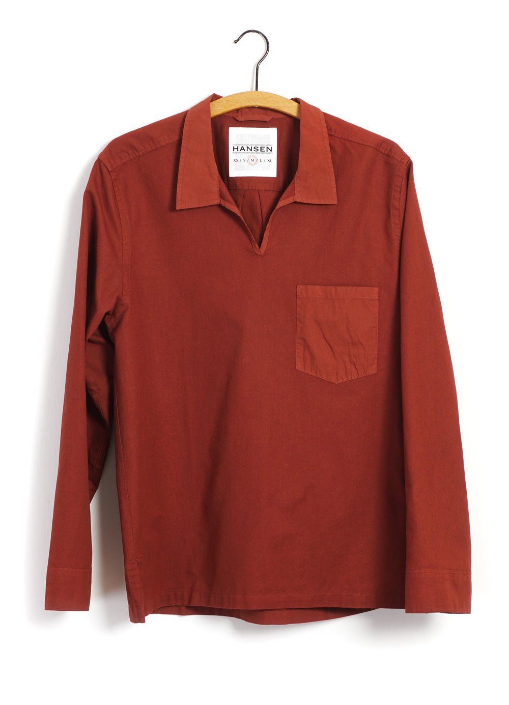 HANSEN GARMENTS - MARIUS | Casual Pull On Shirt | Terracotta - HANSEN Garments