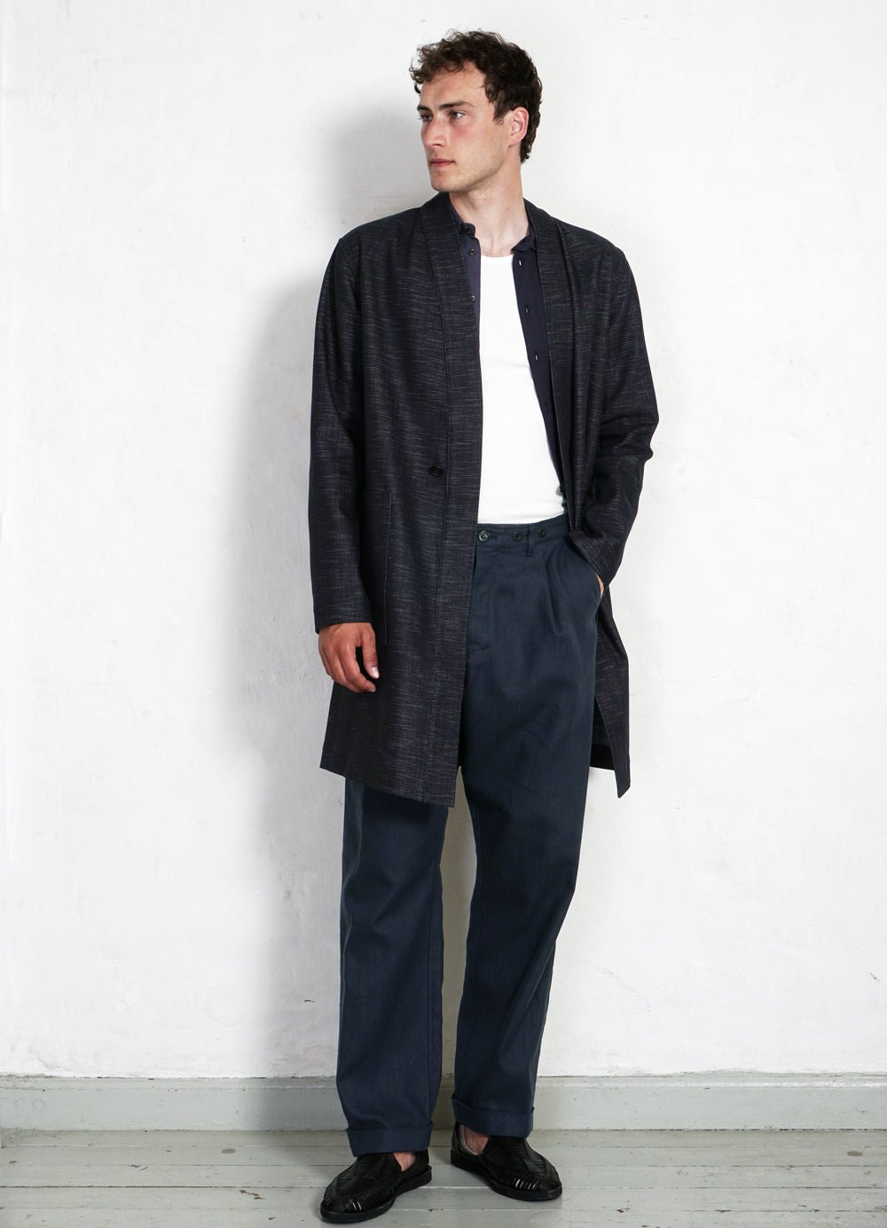 HANSEN GARMENTS - MIKAEL | Denim Like Scarecrow’s Coat | True Blue - HANSEN Garments