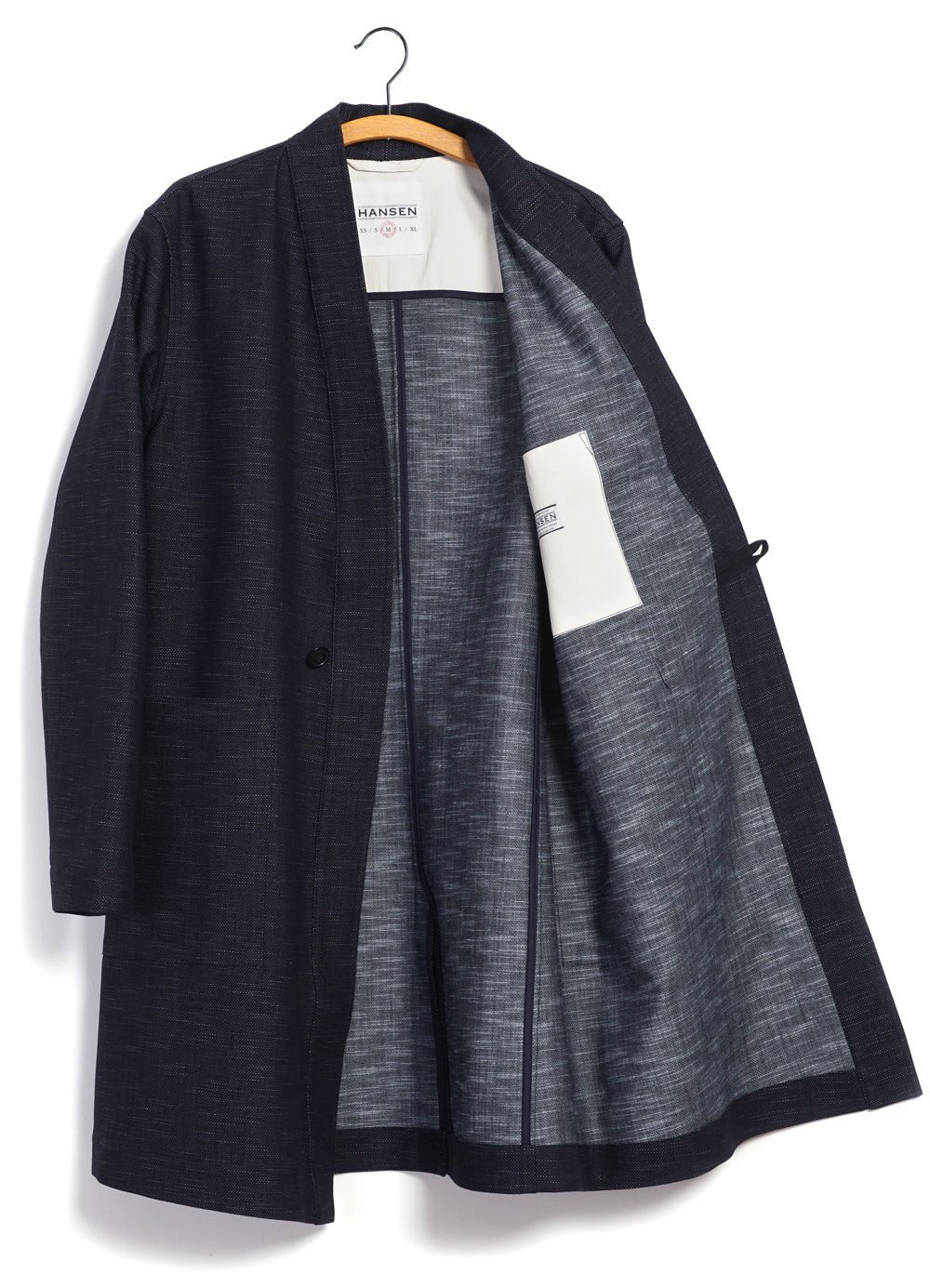 HANSEN GARMENTS - MIKAEL | Denim Like Scarecrow’s Coat | True Blue - HANSEN Garments