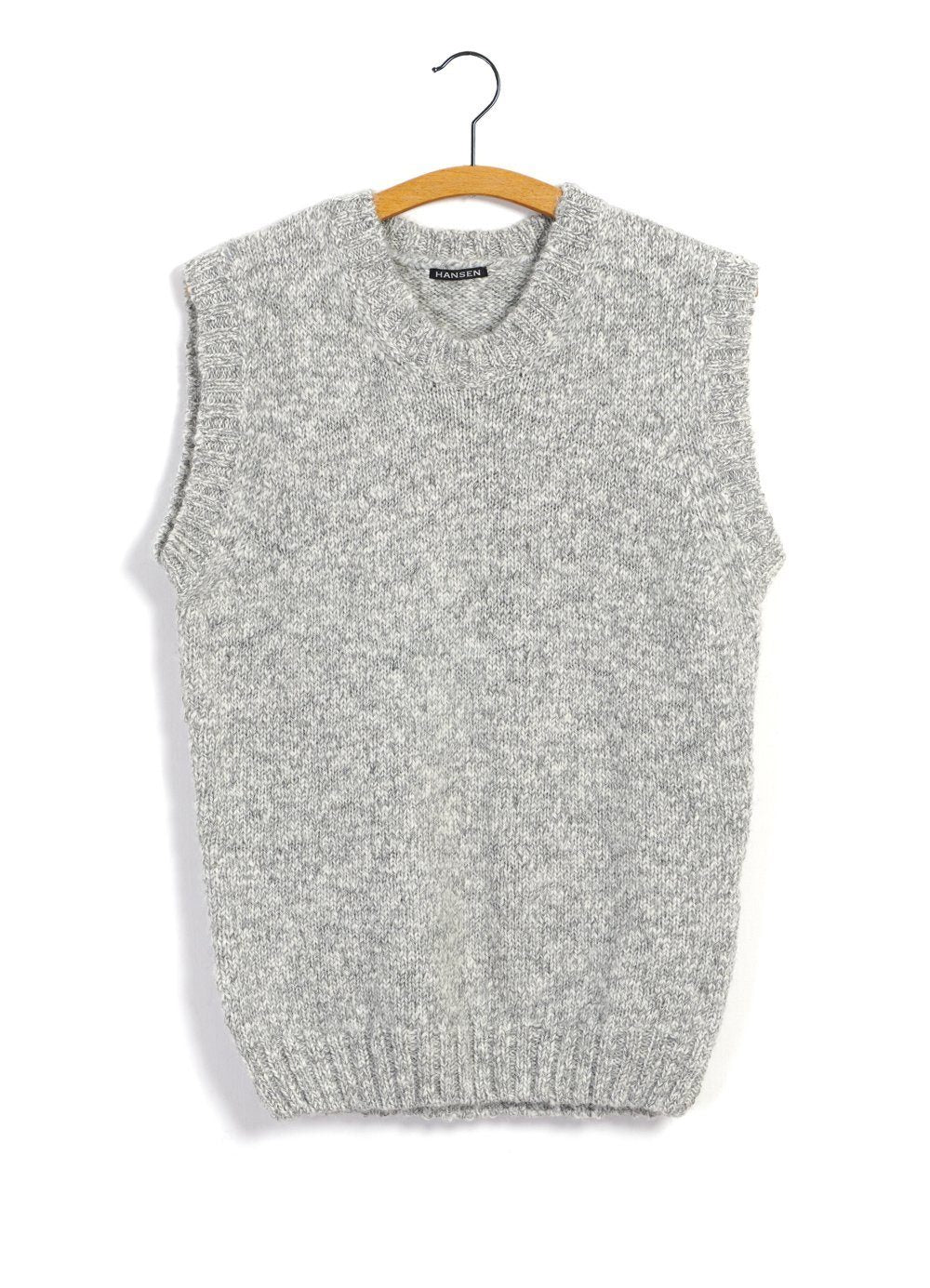 HANSEN GARMENTS - MOGENS | Knitted Crew Neck Vest | Smoke - HANSEN Garments