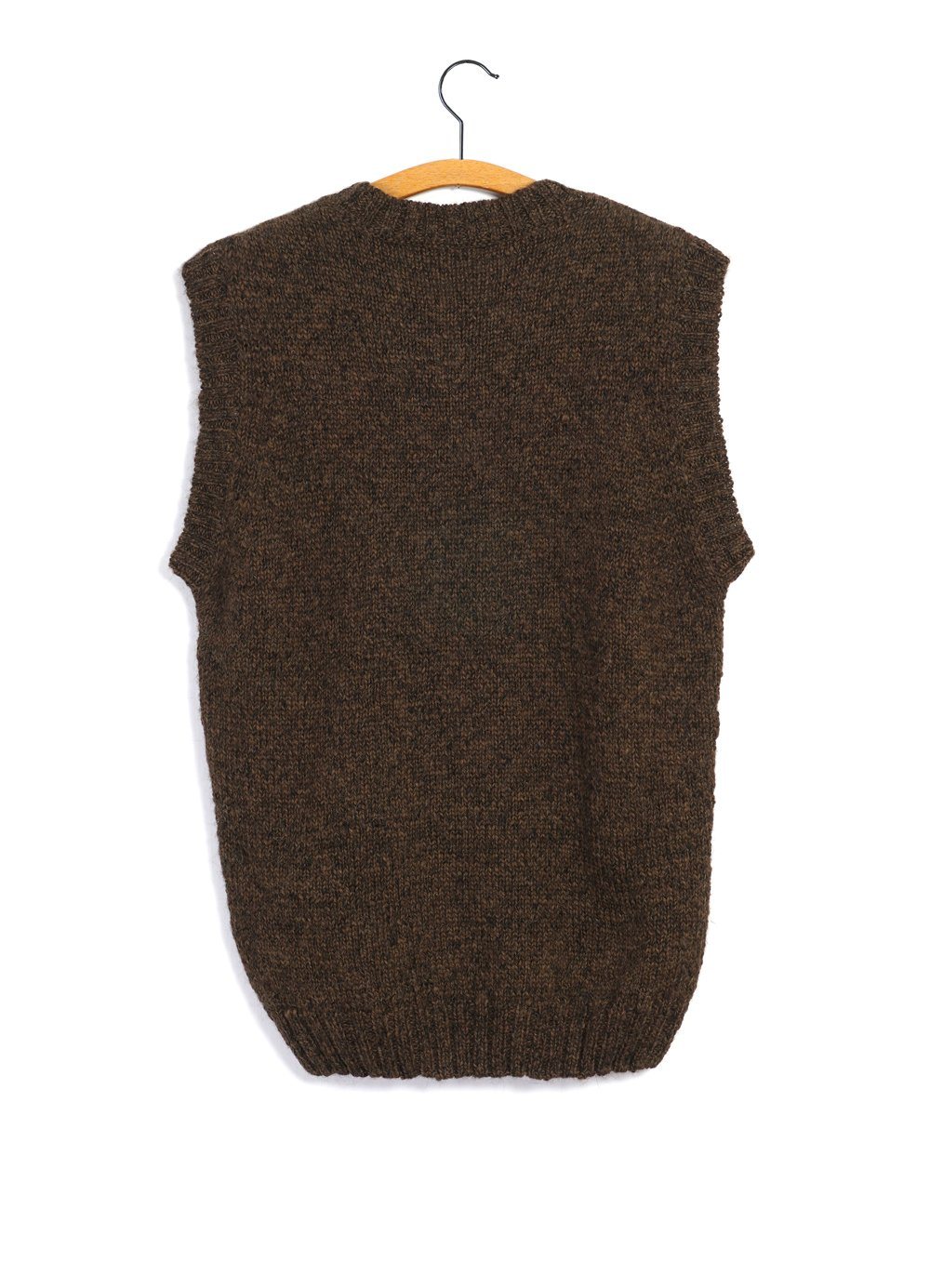 HANSEN GARMENTS - MOGENS | Knitted Crew Neck Vest | Tobacco - HANSEN Garments