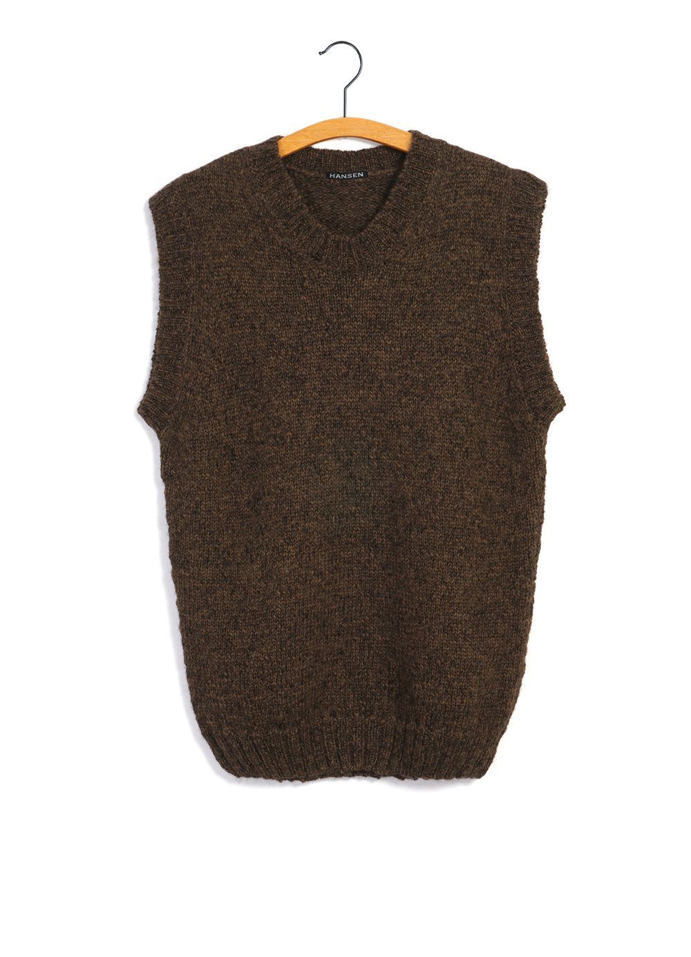 HANSEN GARMENTS - MOGENS | Knitted Crew Neck Vest | Tobacco - HANSEN Garments