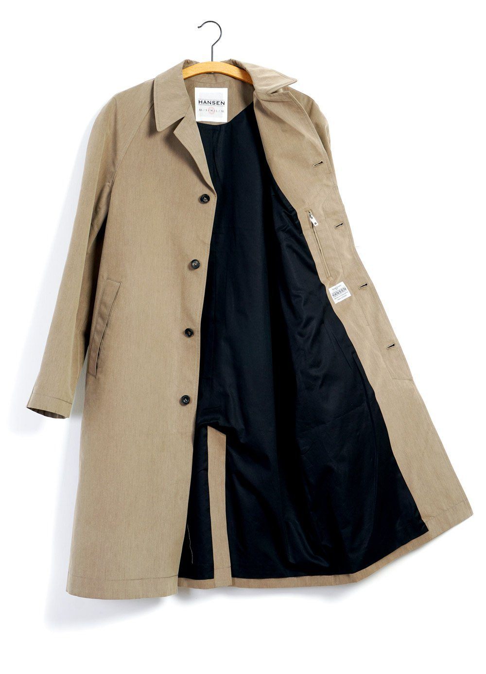 HANSEN GARMENTS - MORTEN | Long Windbreaker Coat | Cardboard - HANSEN Garments