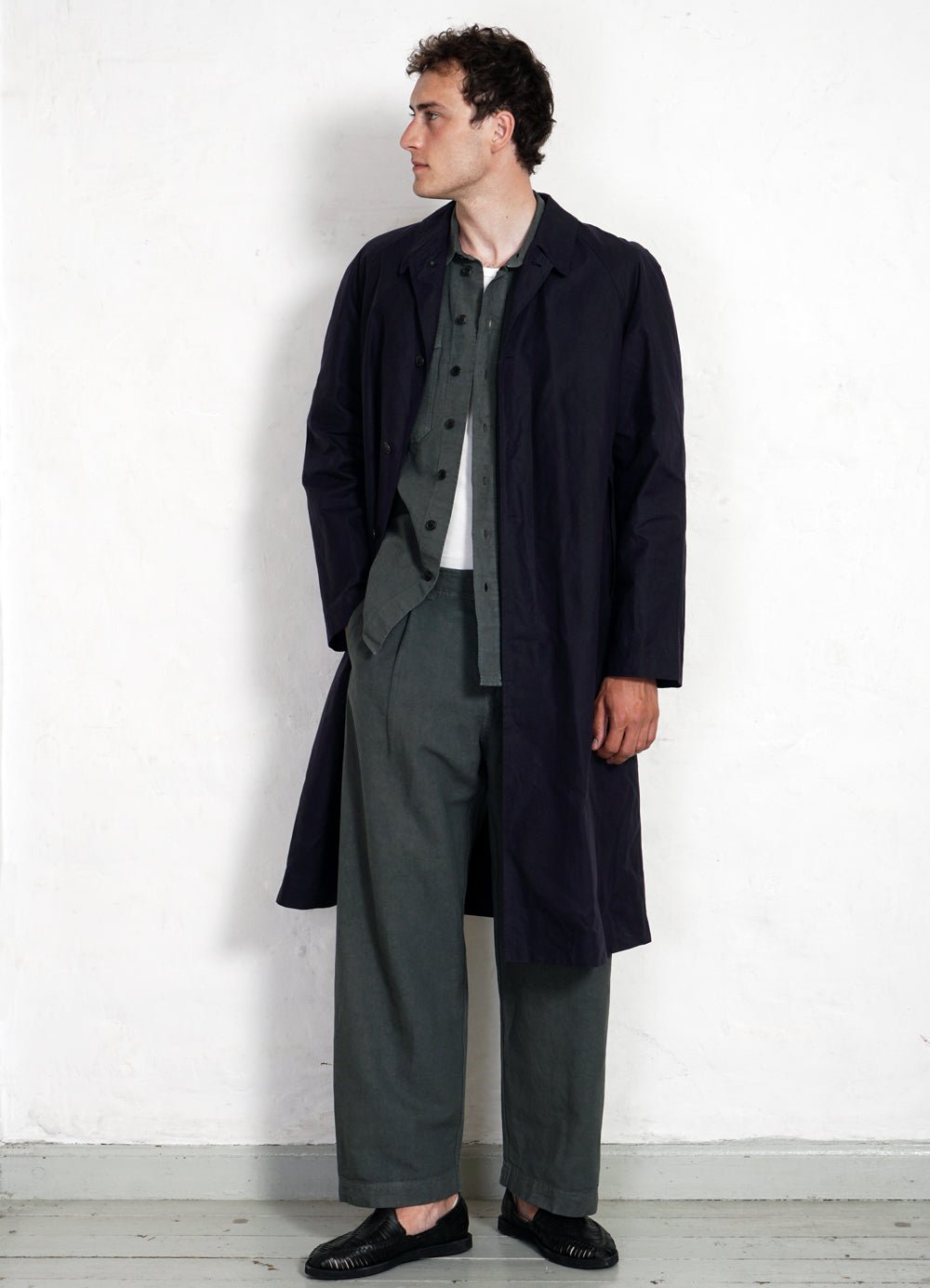 HANSEN GARMENTS - MORTEN | Long Windbreaker Coat | Deep Sea - HANSEN Garments