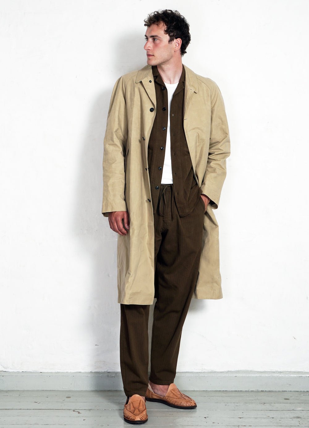 HANSEN GARMENTS - MORTEN | Long Windbreaker Coat | Sand - HANSEN Garments