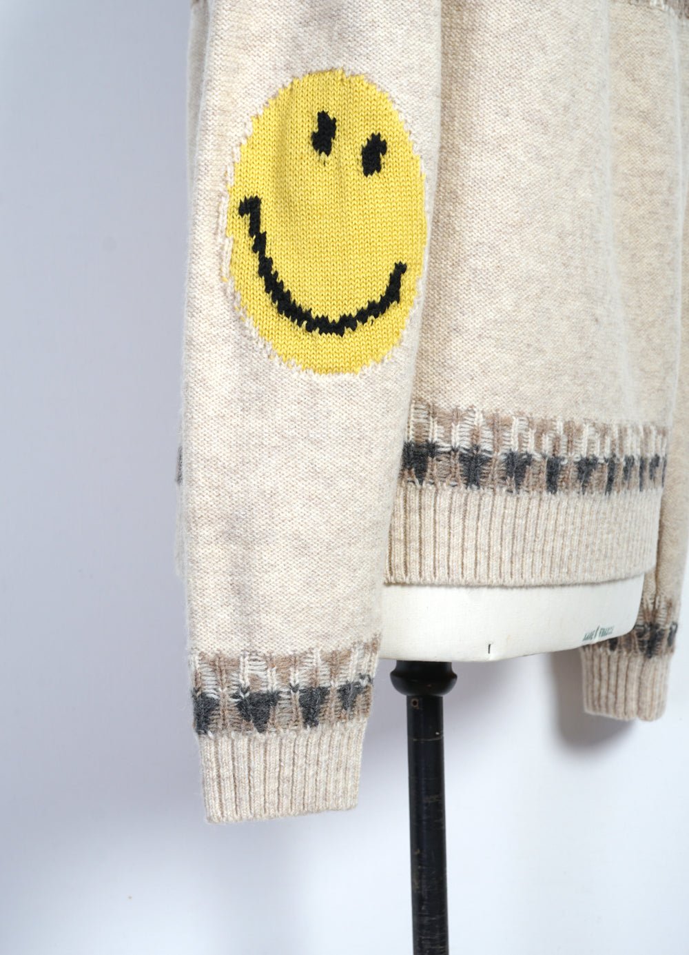 KAPITAL - NORDIC SMILIE | Wool-Jacquard Crewneck Sweater | Ecru - HANSEN Garments