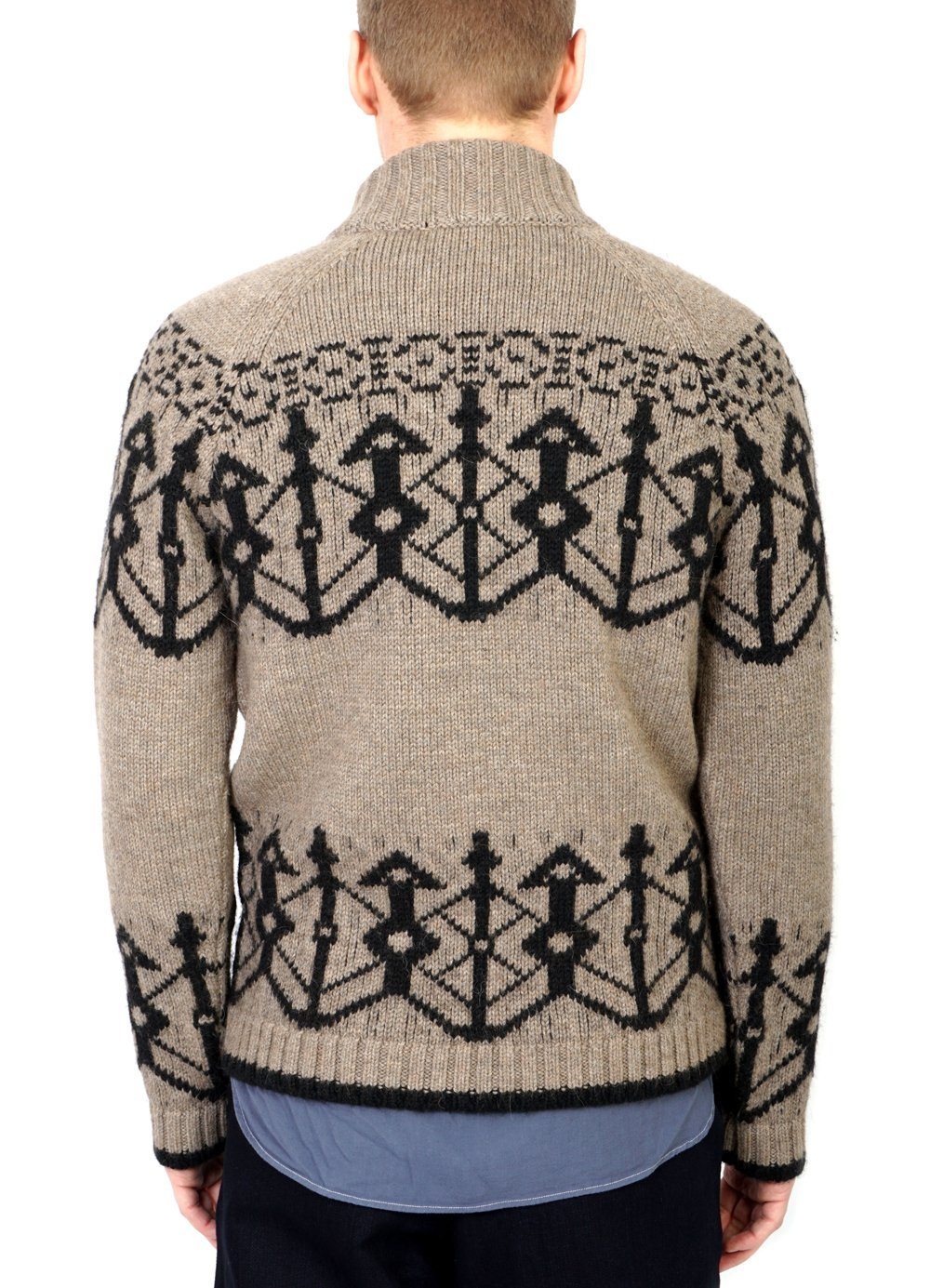 NORMANN | Pattern Knit Sweater | Stone/Coal | €400 -HANSEN Garments- HANSEN Garments