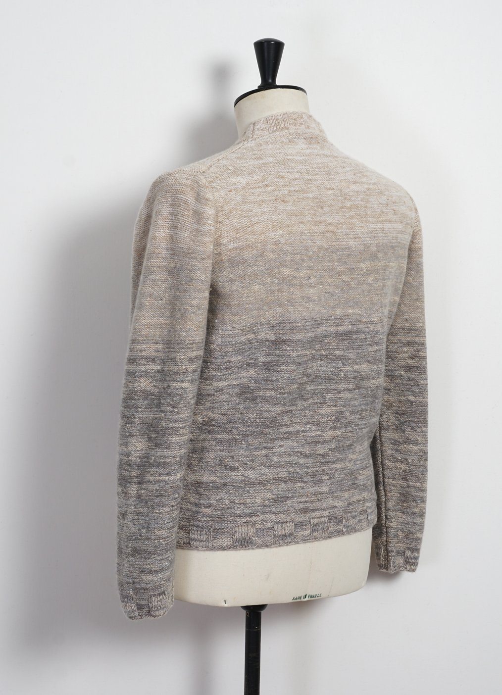 INIS MEÁIN - OMBRÉ MOCK-NECK | Wool & Cashmere-blend Sweater | Beige/Light Grey - HANSEN Garments