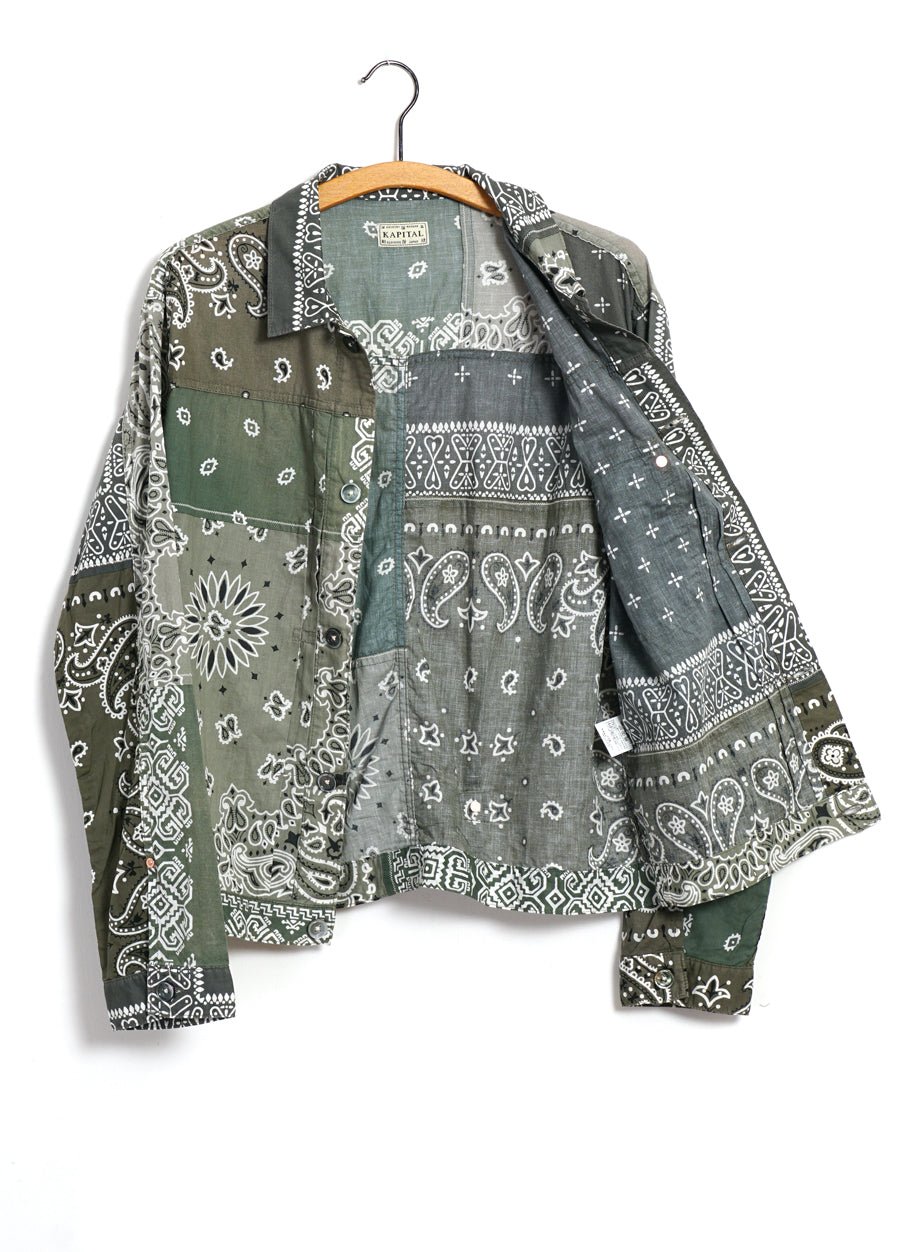 KAPITAL - PATCHWORK 1st | Bandana Jacket | Khaki - HANSEN Garments