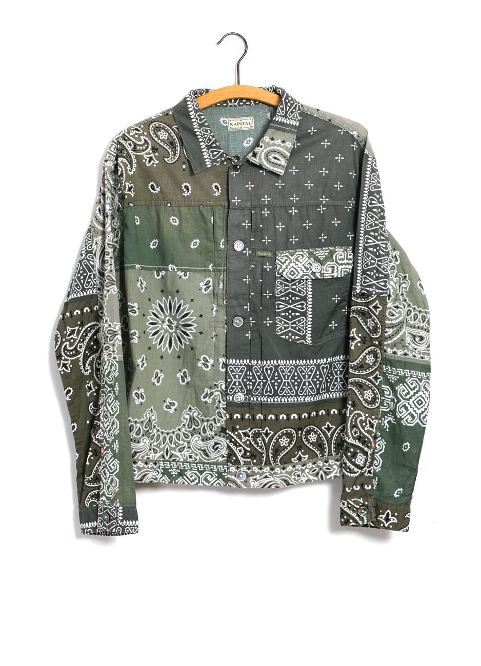 KAPITAL - PATCHWORK 1st | Bandana Jacket | Khaki - HANSEN Garments