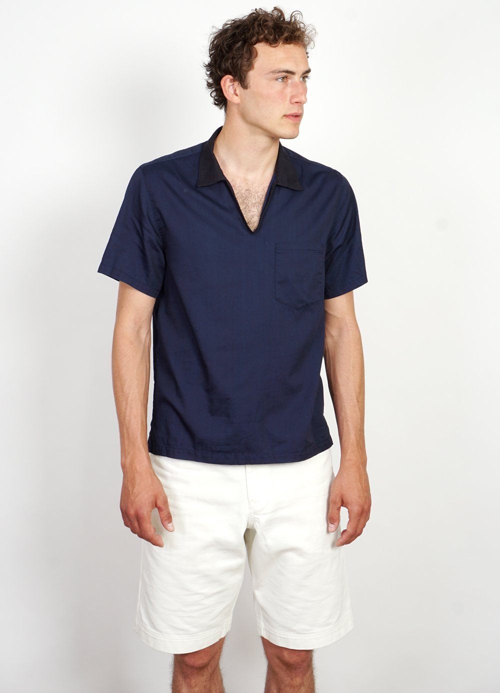 PHILLIP | Short Sleeve Pull-On Shirt | Indigo -HANSEN Garments- HANSEN Garments