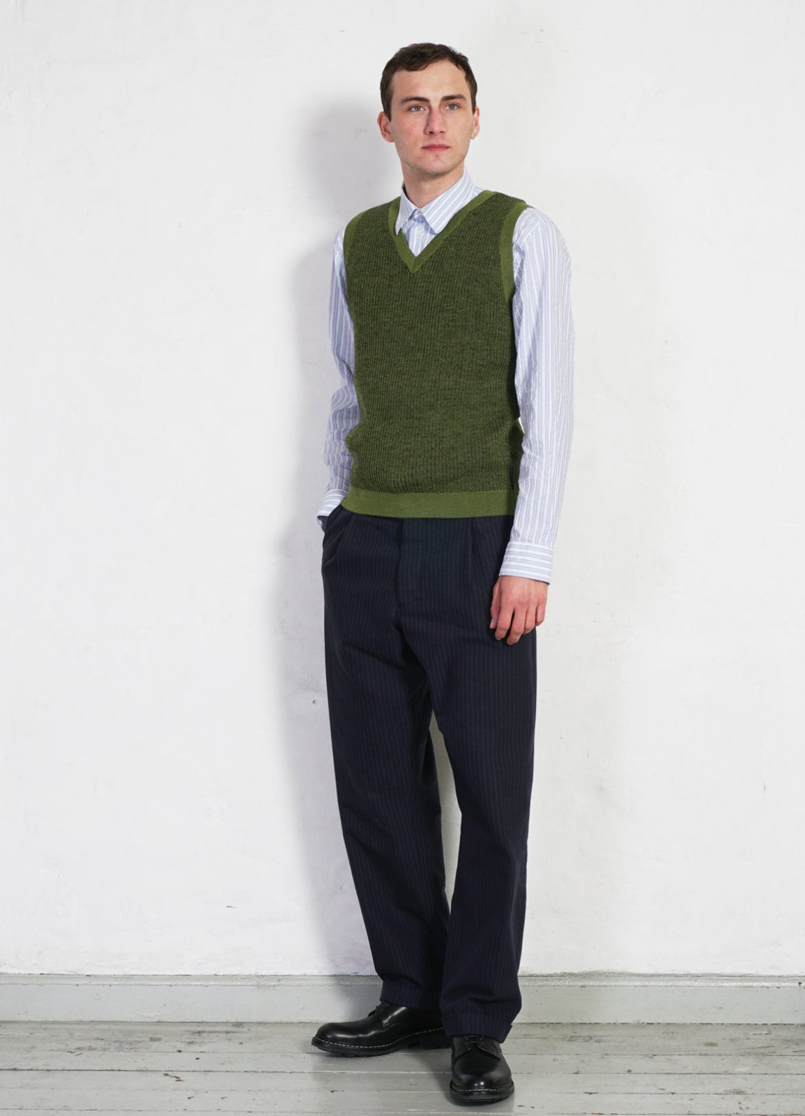HANSEN GARMENTS - RAYMOND | Relaxed Classic Shirt | Big Blue Stripes - HANSEN Garments