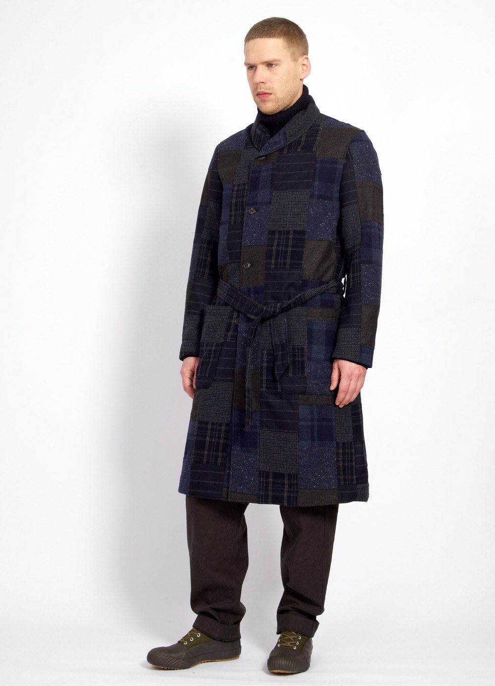 ROB | Long Shawl Collar Coat | Patchwork | €695 -HANSEN Garments- HANSEN Garments