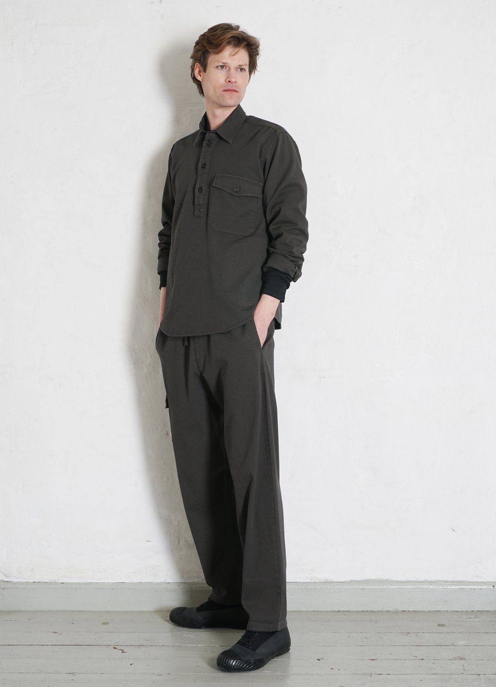 HANSEN Garments - ROBERT | Casual Pull-on Shirt | Dark Forest - HANSEN Garments