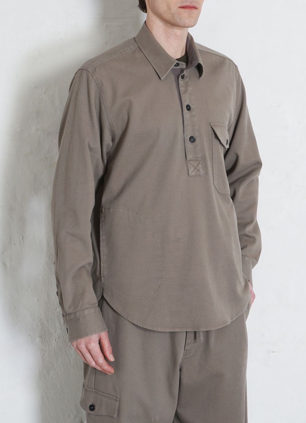 HANSEN Garments - ROBERT | Casual Pull-on Shirt | Light Grey - HANSEN Garments