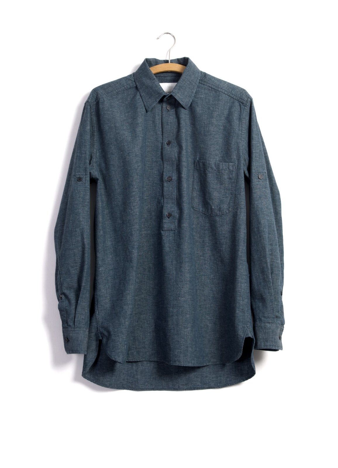 SEBASTIAN | Long Pull On Shirt | Wave Indigo | €200 -HANSEN Garments- HANSEN Garments
