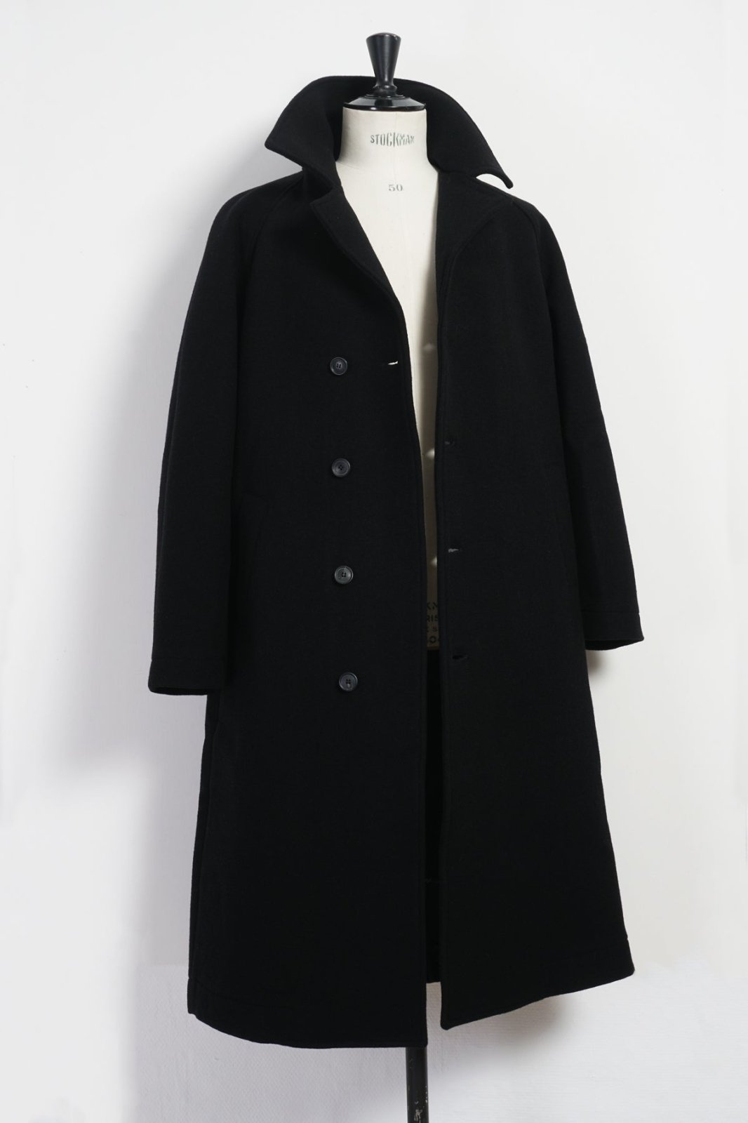 HANSEN GARMENTS - SIGFRED | Long Double Face Wool Coat | Black - HANSEN Garments