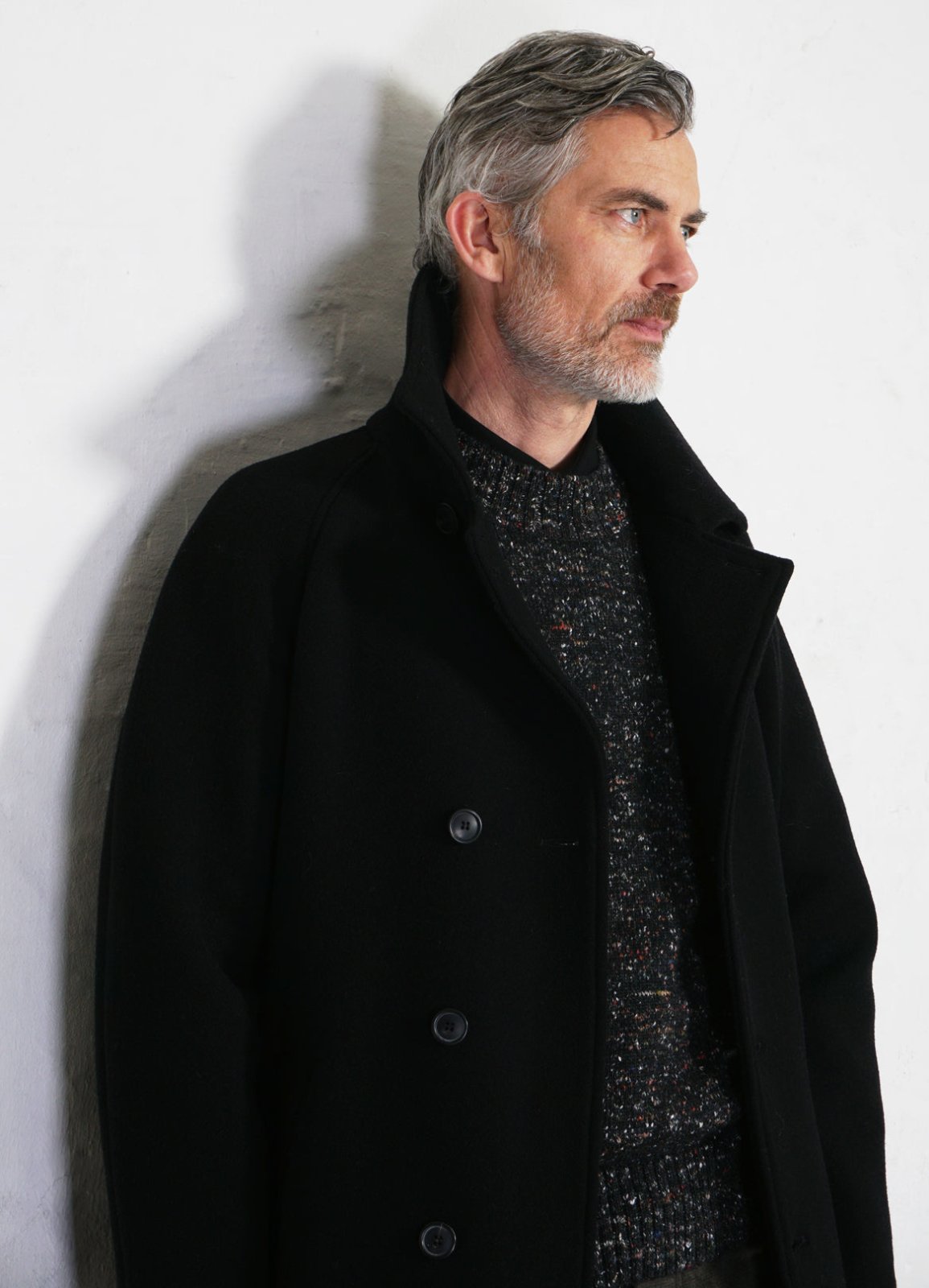 HANSEN GARMENTS - SIGFRED | Long Double Face Wool Coat | Black - HANSEN Garments