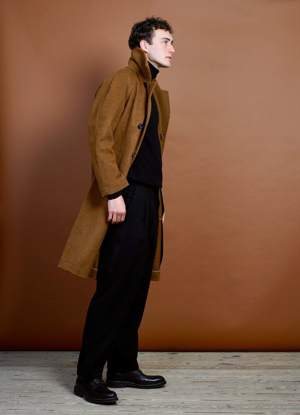 HANSEN Garments - SIGURD | Long Wool Felt Coat | Cognac - HANSEN Garments