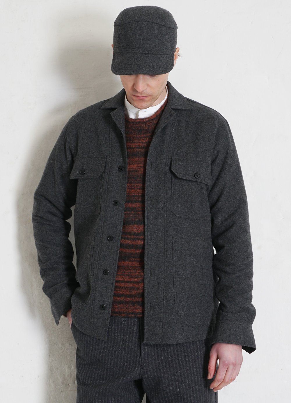 HANSEN Garments - STEFAN | Worker Over Shirt | Grey Melange - HANSEN Garments
