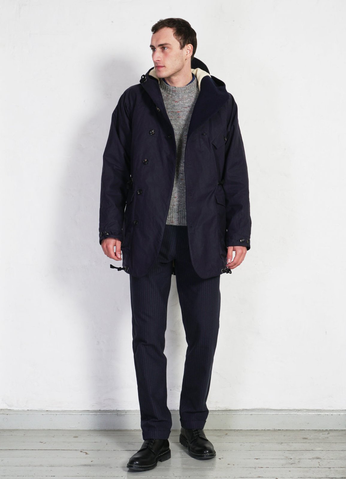 HANSEN GARMENTS - STORM | Hooded Waxed Cotton Parka | Deep Navy - HANSEN Garments