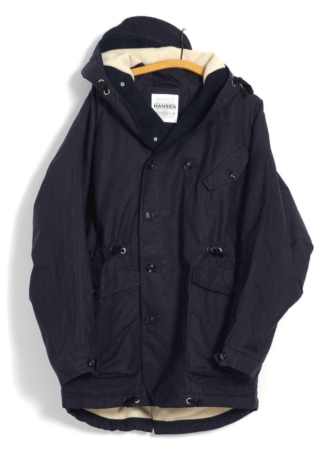 HANSEN GARMENTS - STORM | Hooded Waxed Cotton Parka | Deep Navy - HANSEN Garments