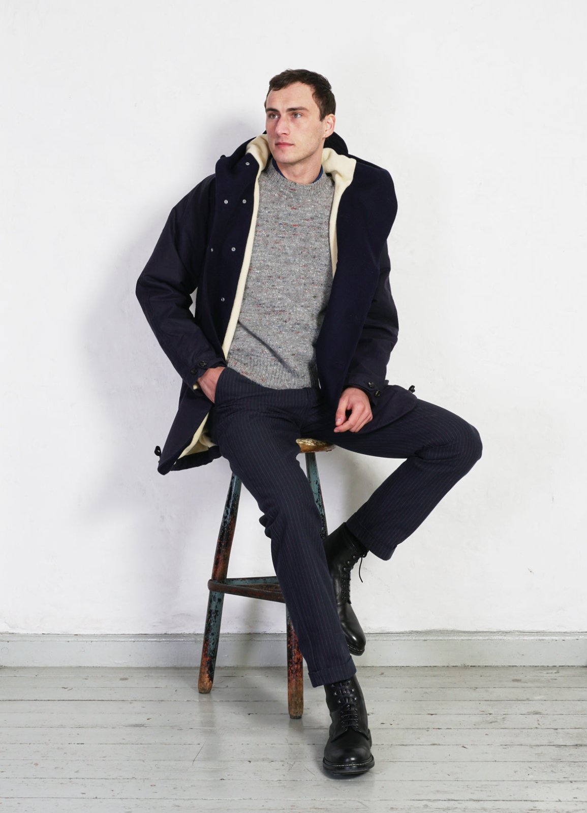 HANSEN GARMENTS - STORM | Hooded Waxed Cotton Parka | Deep Navy - HANSEN Garments