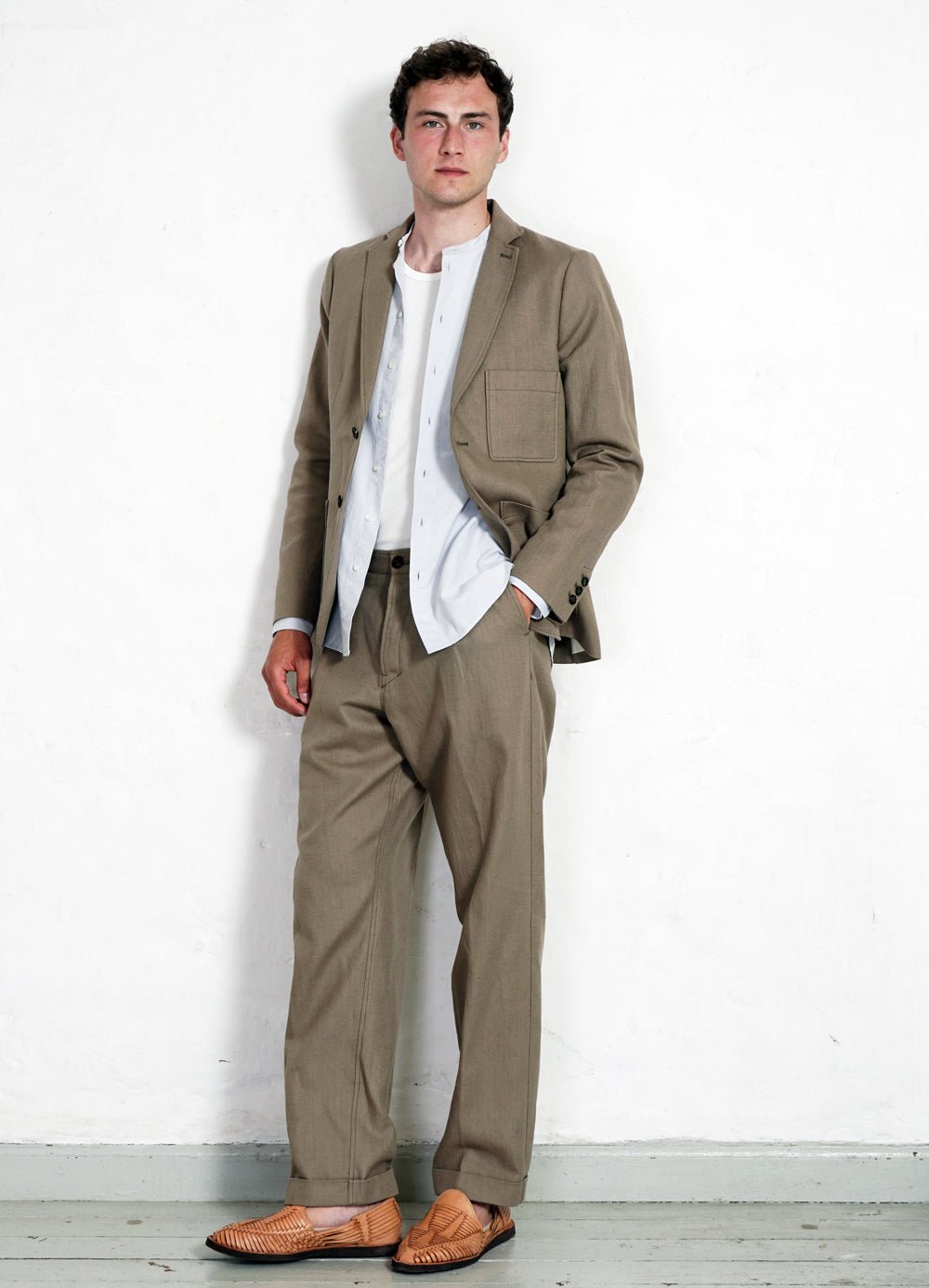 HANSEN GARMENTS - SUNE | Pleated Wide Cut Trousers | Bay Leaf - HANSEN Garments