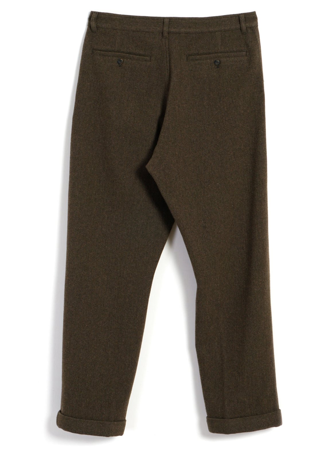 HANSEN GARMENTS - SUNE | Pleated Wide Cut Trousers | Brown Herringbone - HANSEN Garments