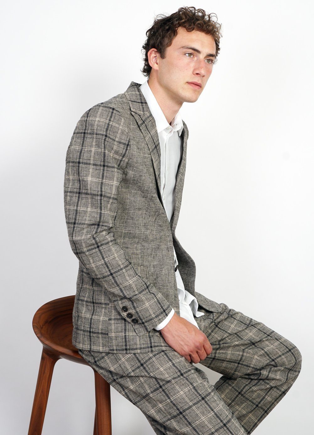 SUNE | Pleated Wide Cut Trousers | Check 1 -HANSEN Garments- HANSEN Garments
