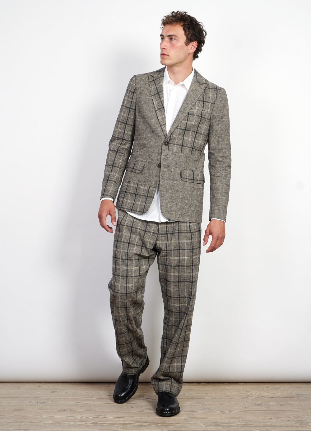 SUNE | Pleated Wide Cut Trousers | Check 1 -HANSEN Garments- HANSEN Garments