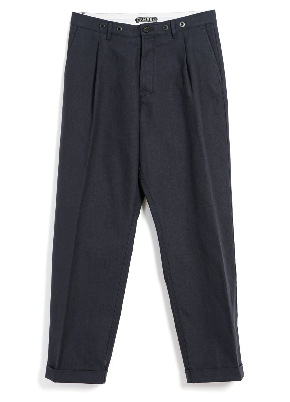HANSEN GARMENTS - SUNE | Pleated Wide Cut Trousers | Dark Blue - HANSEN Garments