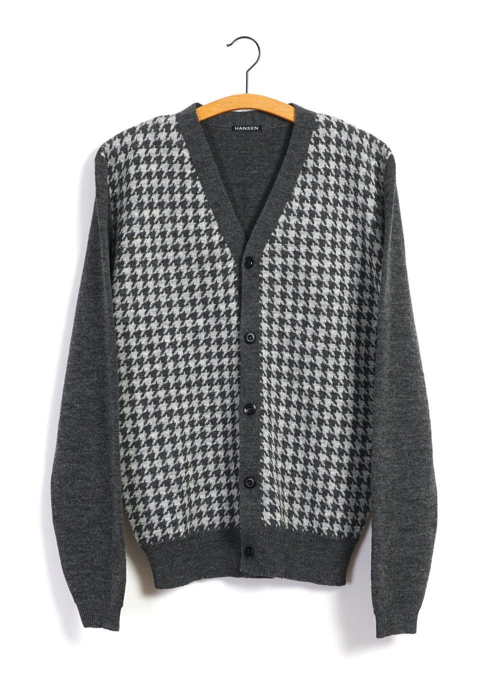 HANSEN GARMENTS - THOMAS | Hounds Tooth Cardigan | Grey Hound - HANSEN Garments