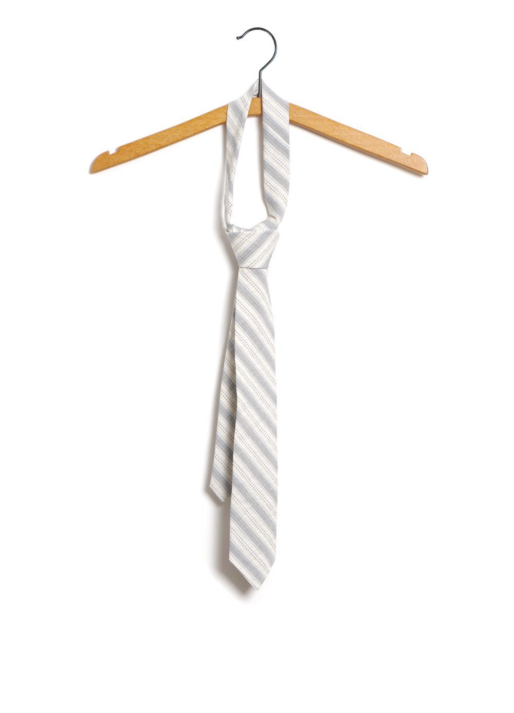HANSEN GARMENTS - TIE | Dobby Weave Stripes Tie | Grey Stripes - HANSEN Garments