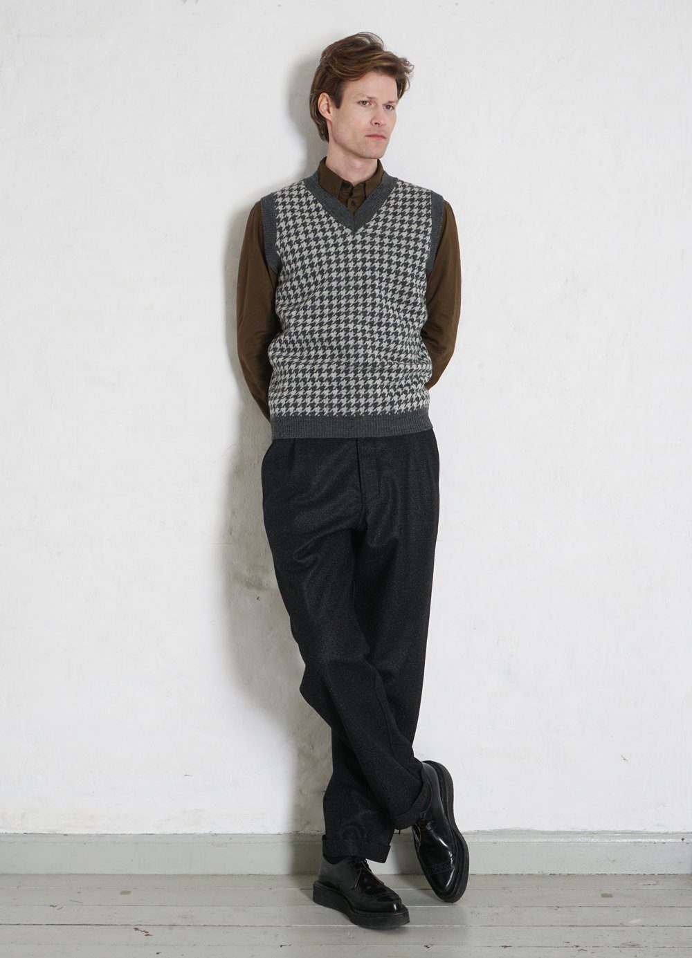 HANSEN GARMENTS - TIM | Hounds Tooth Vest | Grey Hound - HANSEN Garments