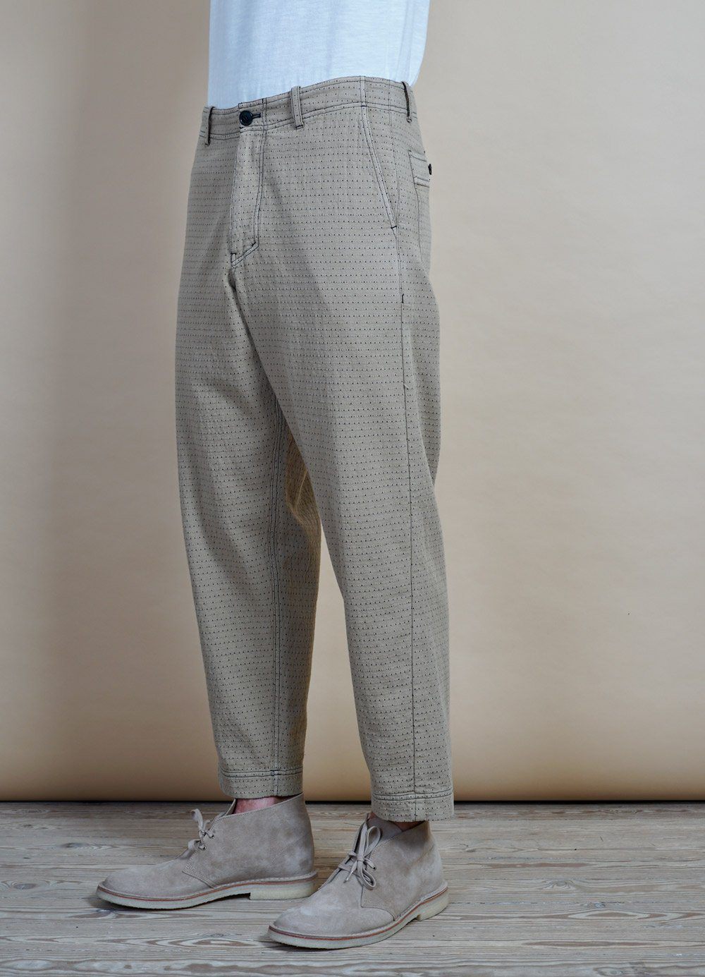 HANSEN GARMENTS - TRYGVE | Wide Cut Cropped Trousers | Beige - HANSEN Garments