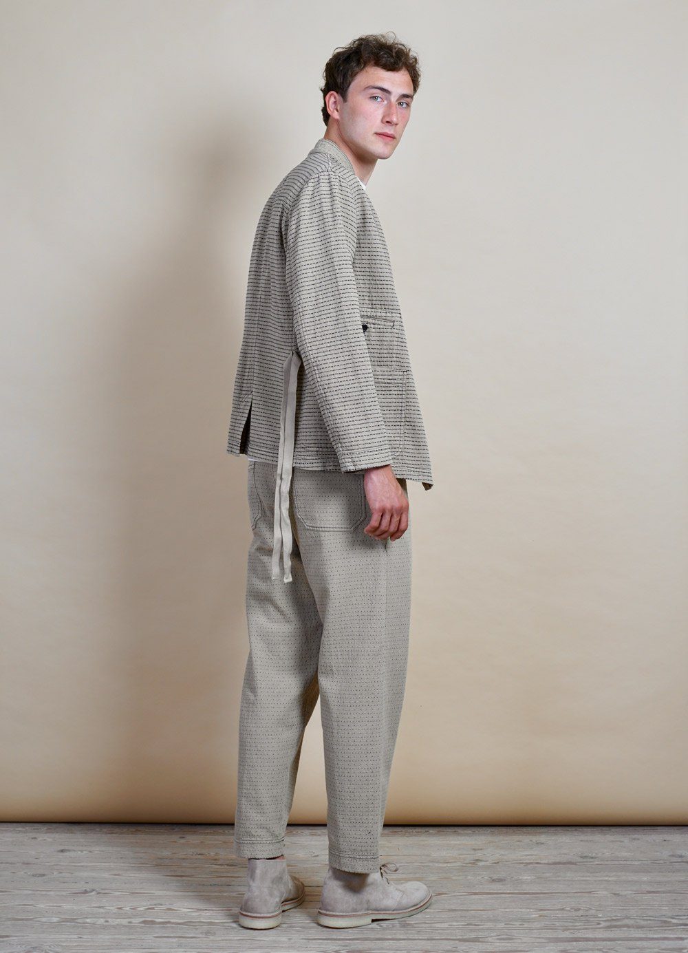 HANSEN GARMENTS - TRYGVE | Wide Cut Cropped Trousers | Beige - HANSEN Garments