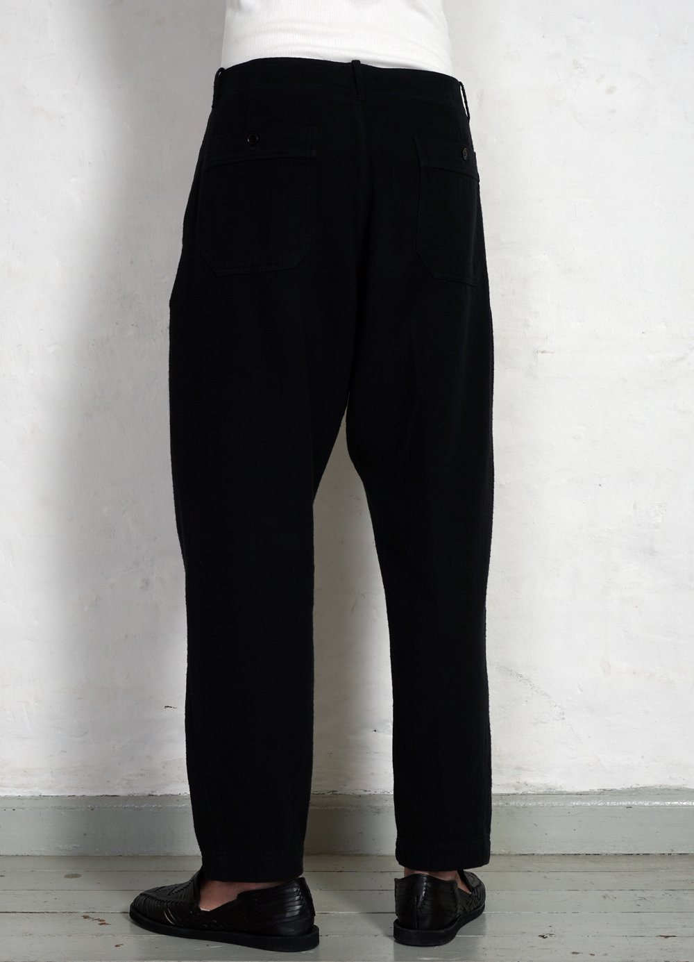 HANSEN GARMENTS - TRYGVE | Wide Cut Cropped Trousers | Black - HANSEN Garments
