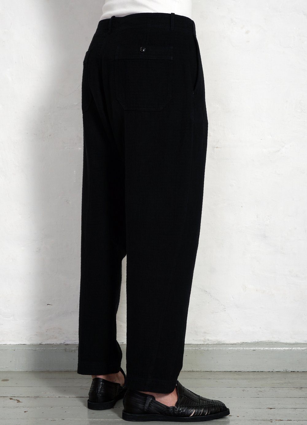 HANSEN GARMENTS - TRYGVE | Wide Cut Cropped Trousers | Black - HANSEN Garments