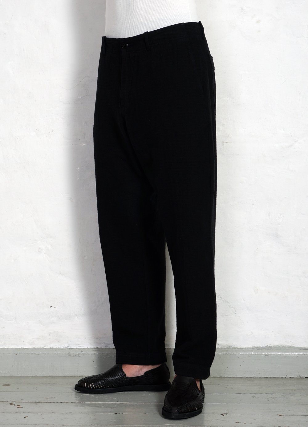 HANSEN GARMENTS - TRYGVE | Wide Cut Cropped Trousers | Black - HANSEN Garments