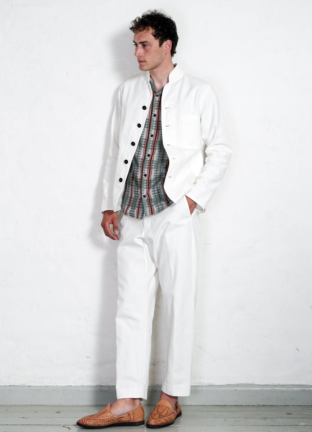 HANSEN GARMENTS - TRYGVE | Wide Cut Cropped Trousers | Off White - HANSEN Garments