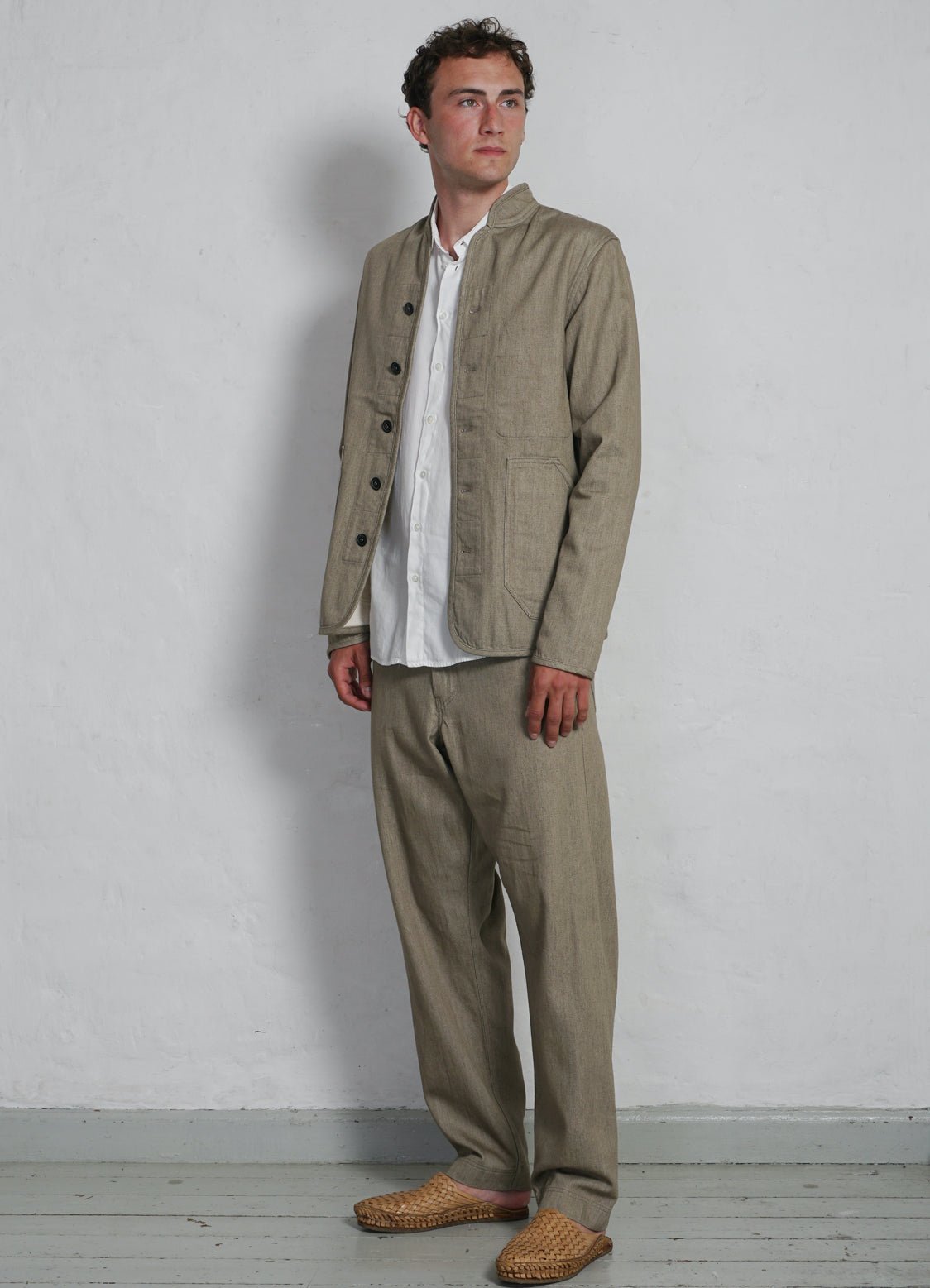 HANSEN GARMENTS - TRYGVE | Wide Cut Cropped Trousers | Safari - HANSEN Garments