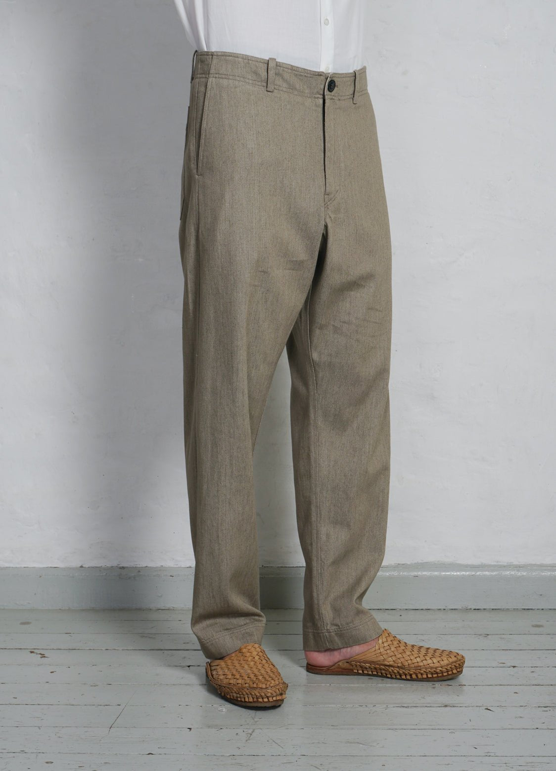 HANSEN GARMENTS - TRYGVE | Wide Cut Cropped Trousers | Safari - HANSEN Garments