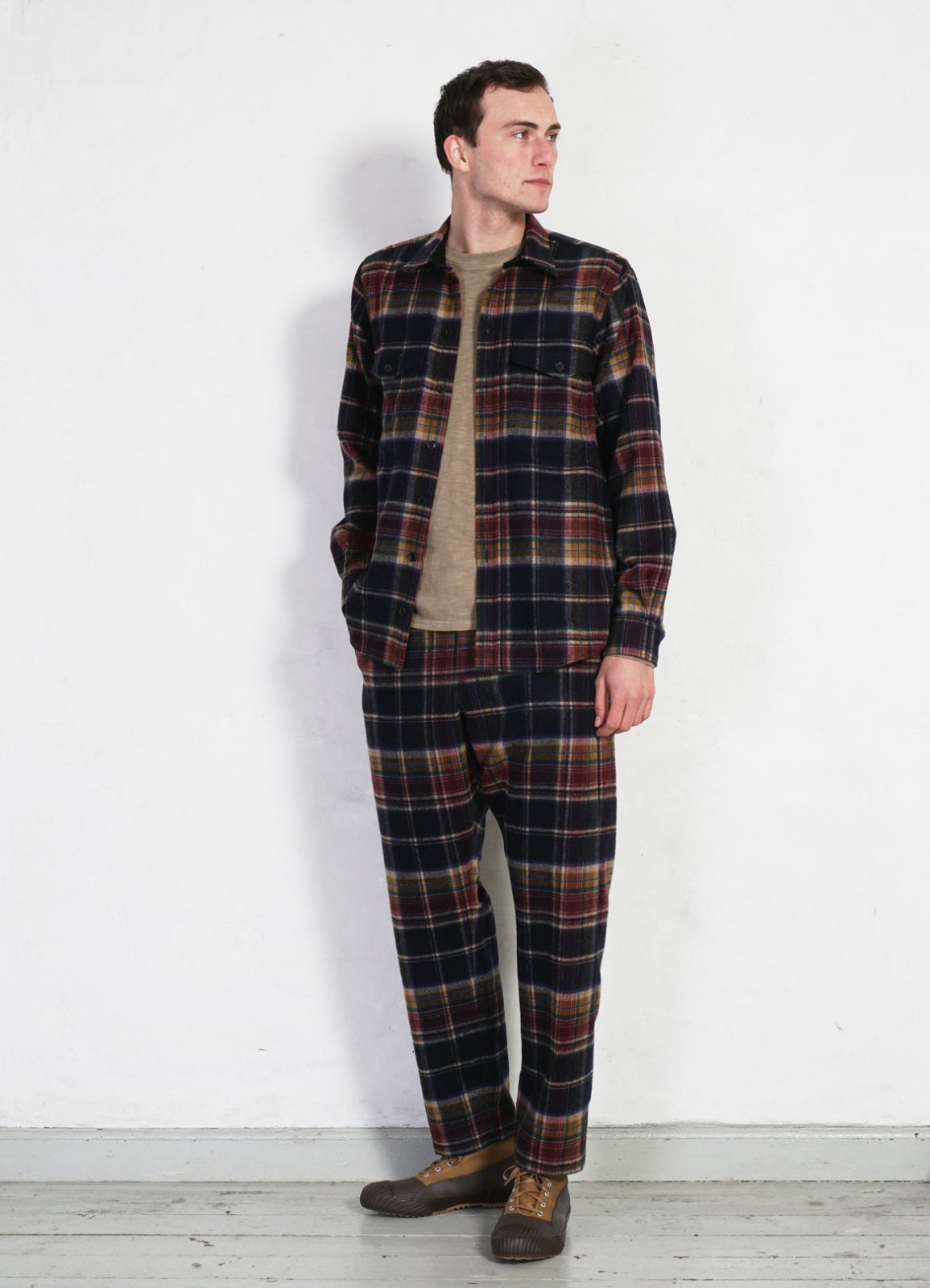 HANSEN GARMENTS - TYGE | Wide Cut Cropped Trousers | Multi Colour Check - HANSEN Garments